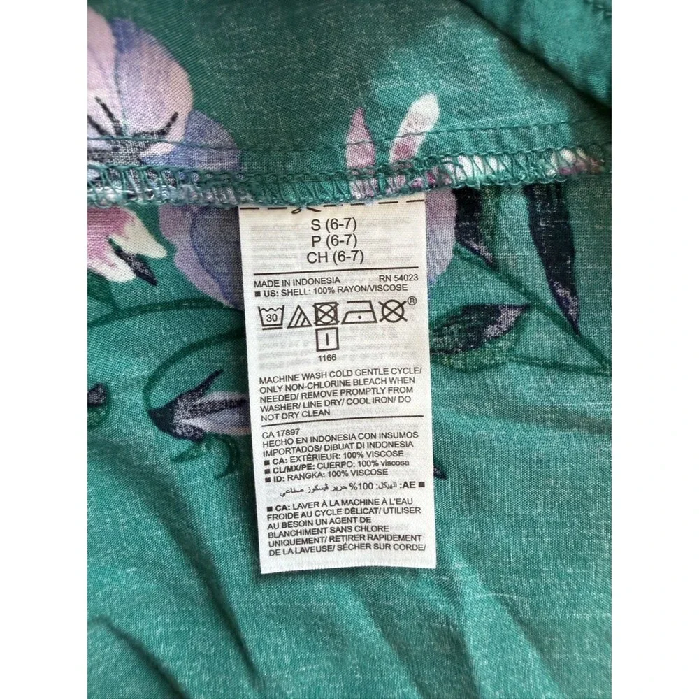 Old Navy Girls Teal Blue Floral Halter Sundress Braided Straps Boho Size S 6-7